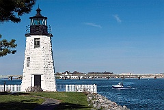 Newport Harbor Lighthouse in Rhode Island